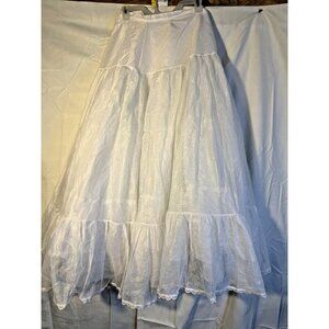 Crinoline Underskirt Petticoat Womens Medium M White Layered Vintage Dress Slip
